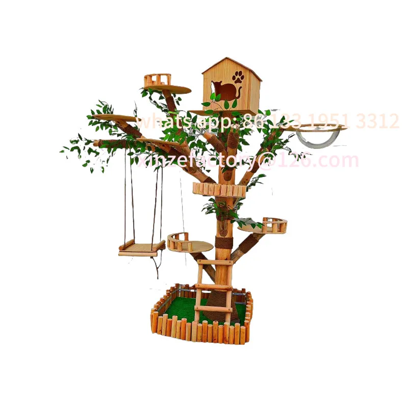 

Cat climbing frame cat nest integrated toys to amuse to relieve boredom self-hi wear-resistant disdain solid wood