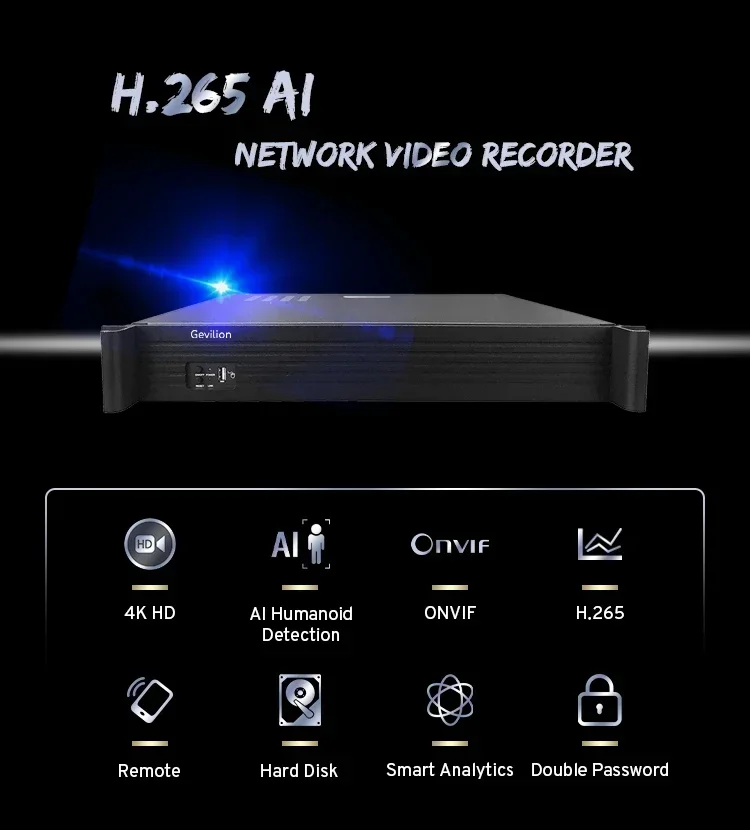 AI Network Video Recorder 9 HDD 36CH 64CH 128CH CCTV NVR