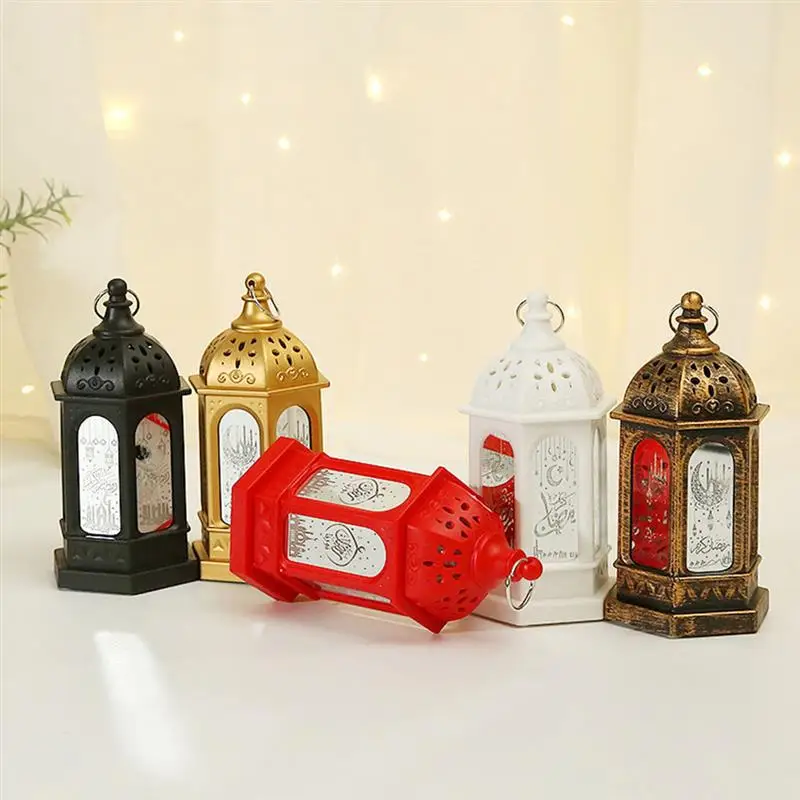 2 PCS Ramadan Lantern Eid Lamp Ornament Arabic -Fitr Wind Moroccan Decor Party Ramadan Wind Lamps Moroccan Lamp Adorns