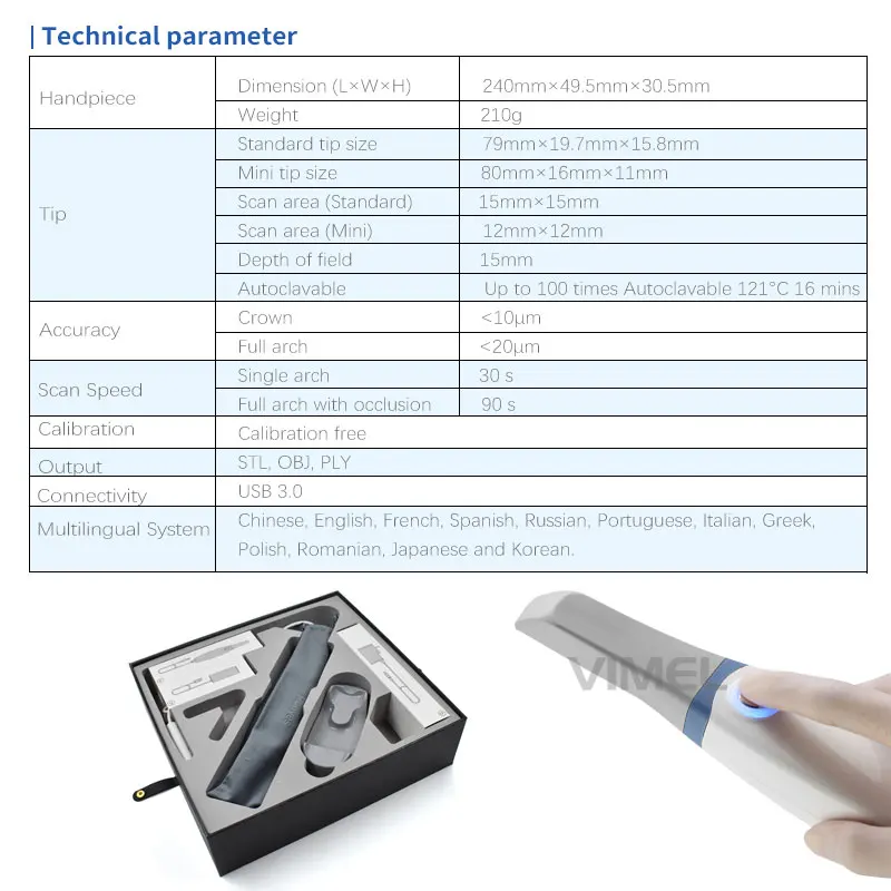 Oryginalny dentystyczny skaner wewnątrzustny 3DS ISO-11Digital Impression wewnątrzustny skaner 3D Runyes