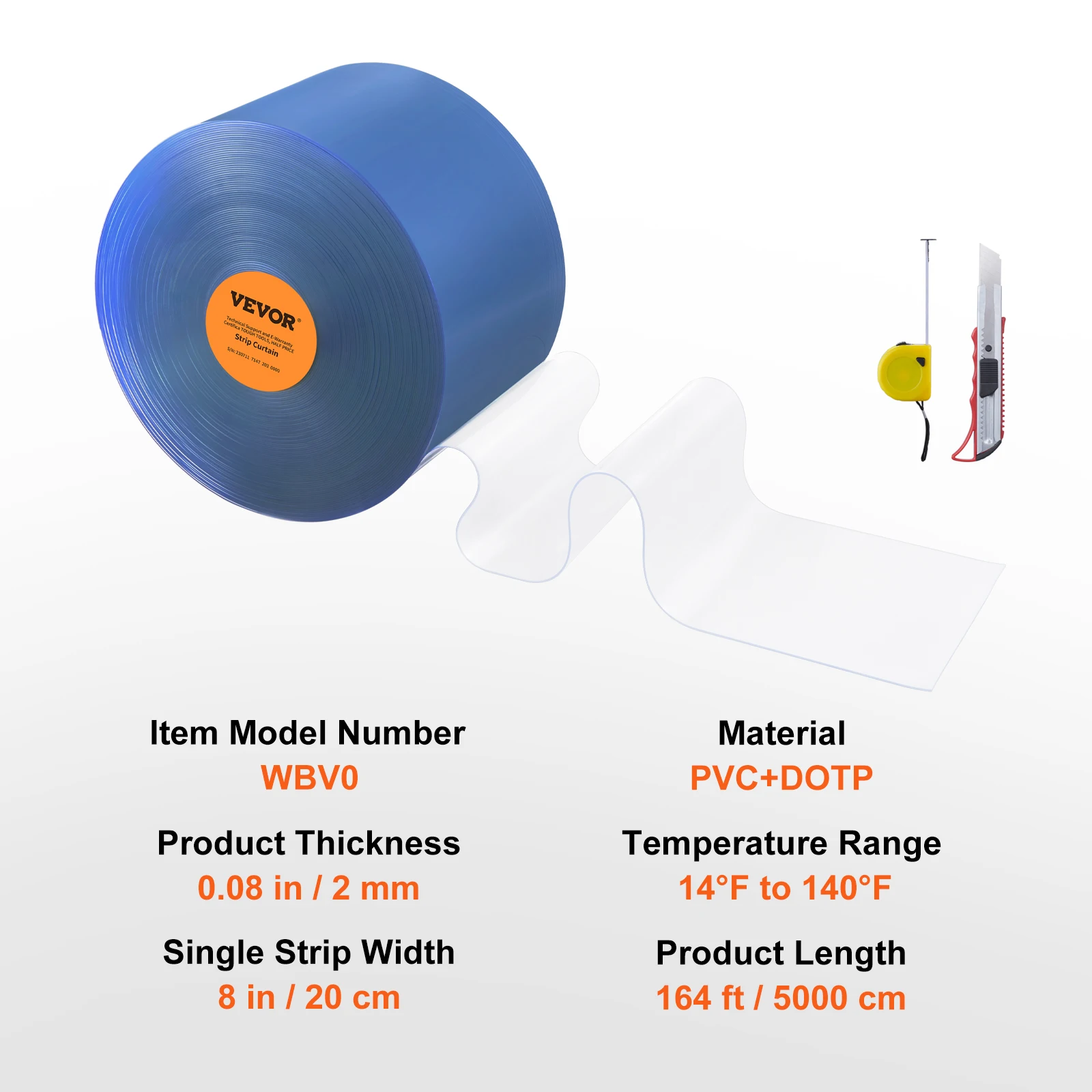 SucceBuy 50/100/150ft PVC Strip Gordijn 8 "/12" Doorzichtige Gladde Plastic Deurstrips Gordijn Bulk Roll voor Magazijnen Fabrieken