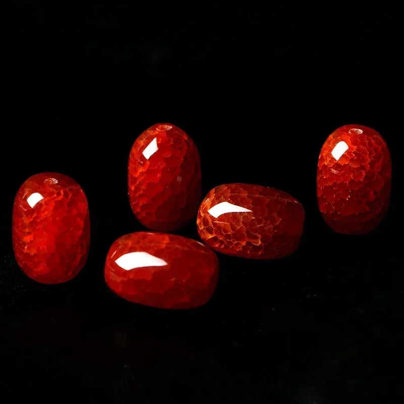 4A Natural Red Dragon Agate Barrel Single Bead DIY Beads Jewelry Making