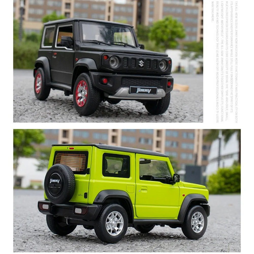 1:18 سبيكة سوزوكي جيمي نماذج سيارات دييكاست اللعب عجلة التراجع سيارة مصغرة مع ضوء الصوت المركبات للبنين هدايا عيد ميلاد