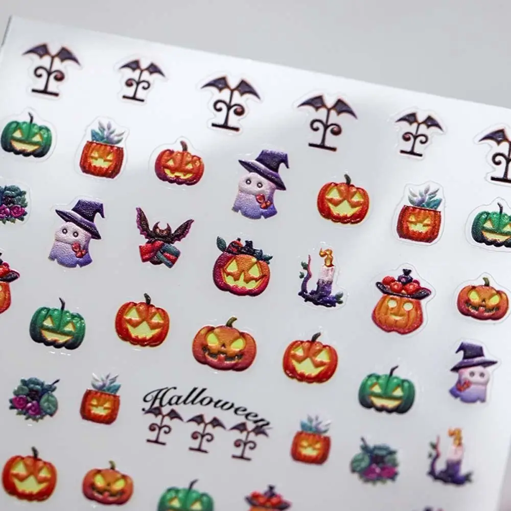 Nail Accessories Halloween Nail Stickers DIY Nail Decorations Halloween Nail Charms Halloween Nail Decals Cartoon Bat