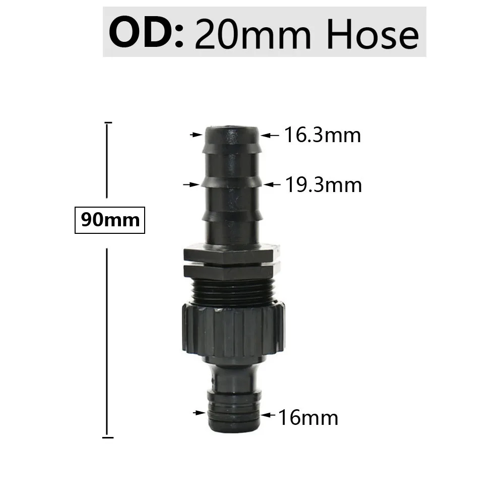 4/8/16/20/25/32mm Garden Hose Barb Connector Fitting With 16mm Nipple Quick Connector Pe Tube Coupler Irrigation Joint