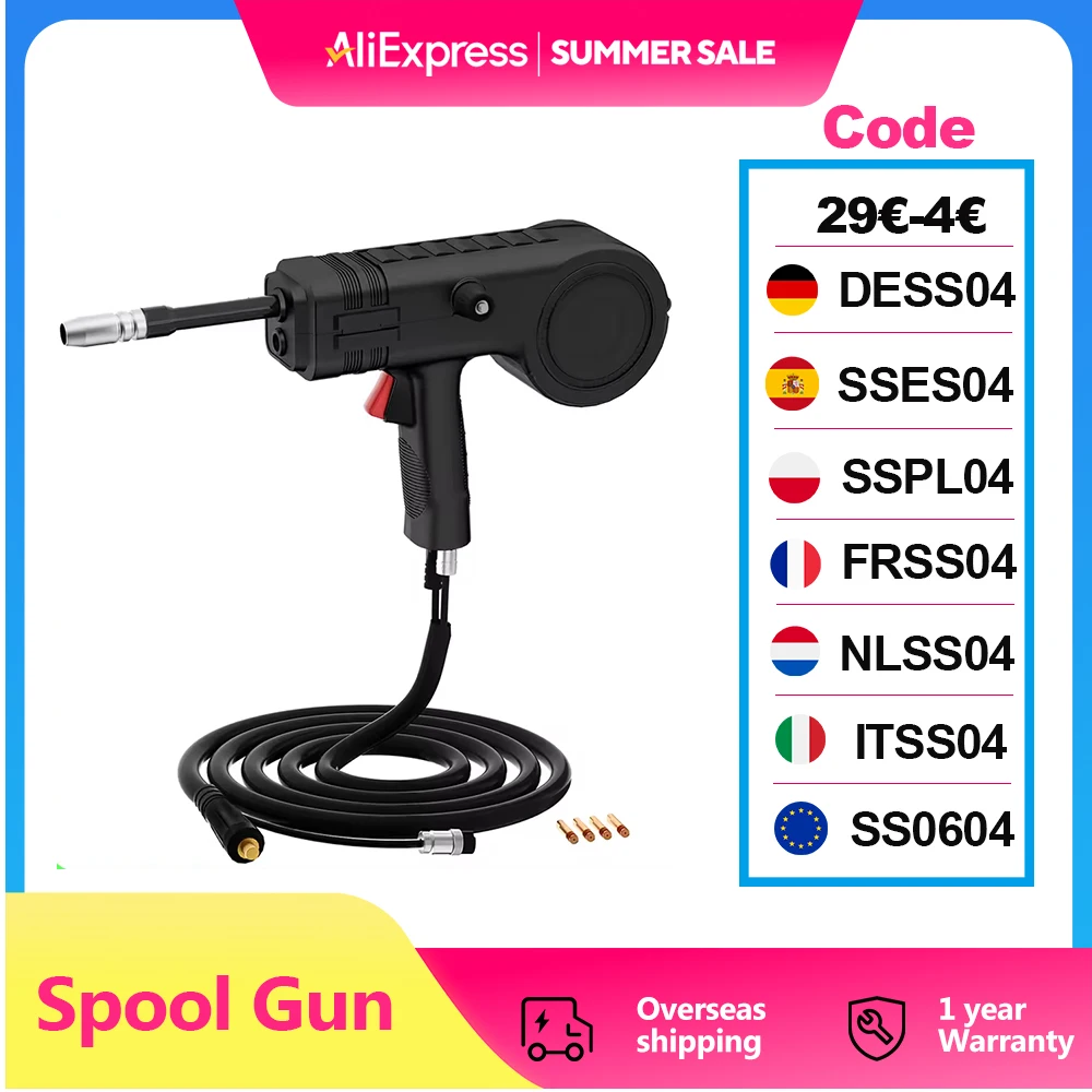 

HITBOX Spool Gun For HIM200 Welding Machine 3 Meter 4 Pins Plug European Connector Portable MIG Handheld Welding Gun Accessories