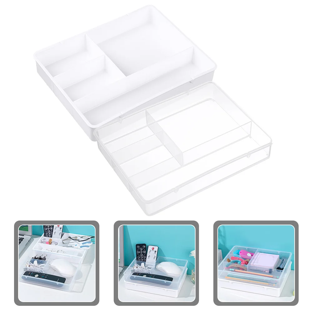 

2Pcs Drawer Organizer Box Fine Workmanship Large Capacity Storage for Makeup Cosmetics Pens Desktop Sundries Holder Table