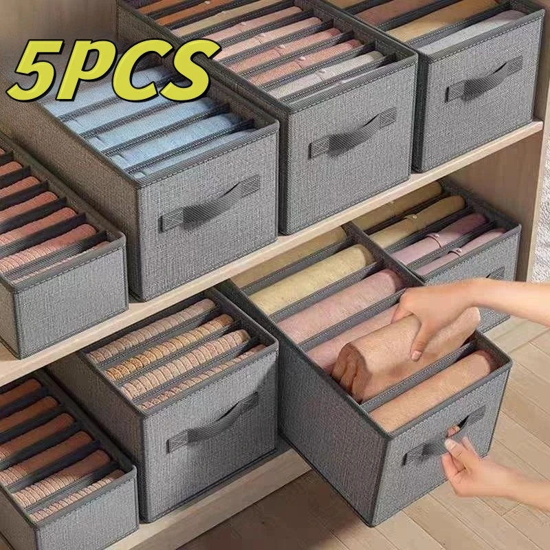 7 /9 Compartment Clothing Organizer Jeans T Shirt Pants Organizer Shirt Jeans Pants Organizer Household Storage Boxes Organizer