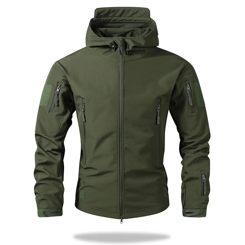 

Men's Winter Windproof Jackets Solid Color Hoodie Coat Fishing Hiking Camping Climbing Skiing Light and Thin Outdoor Sport Coat