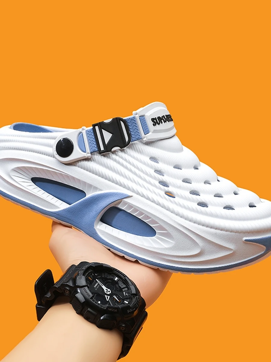 Men's 2026 Summer New Hole Shoe Slippers Anti-Slip Headed Sandals Beach Sports Outdoor Casual Shoes Comfortable EVA Material