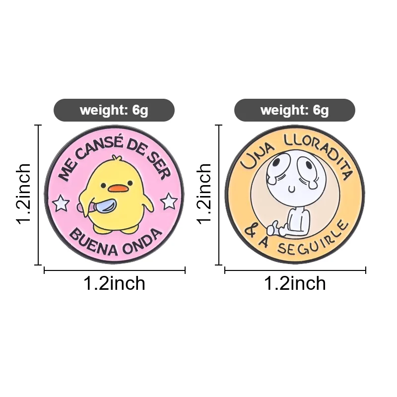 Spanish Memes Enamel Pins Me Cansé De Ser Buena Onda Brooches Lapel Badges Latinx Cute Duck Mental Health Jewelry