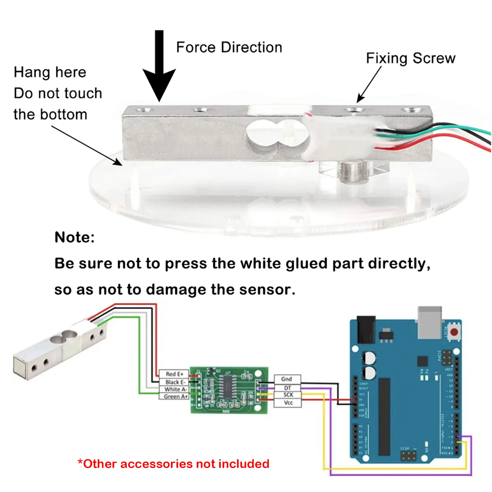 Módulo Sensor de Peso Digital Load Cell para Arduino, Balança Eletrônica Portátil Cozinha, Sensor de Pesagem, HX711 AD, 20kg, 2 conjuntos