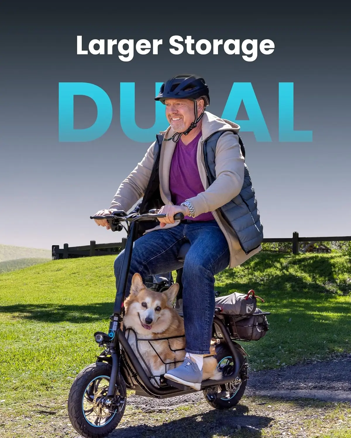 Scooter with Seat for Adults, 550W Powerful Motor, 20-Mile Range, Speed up to 18.6MPH, Ample Storage for Pets & Cargo