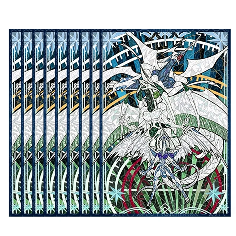60pcs/set Yu‑Gi‑Oh! Yusei Fudo/Stardust Dragon Laser Flash Card Cover 63x90mm OCG Game Collection Card Protection Cover Toy Gift