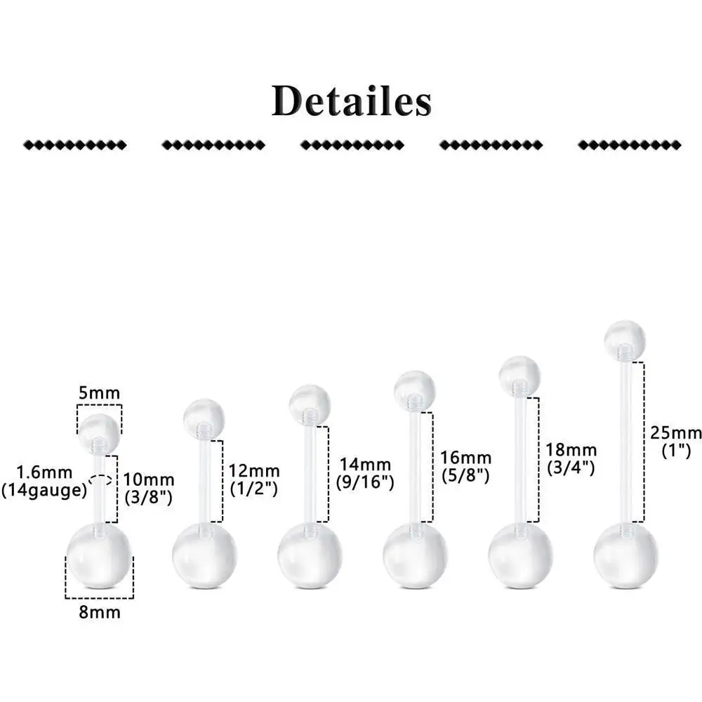 14G Pregnancy Belly Button Rings Maternity Navel Rings  for Women Girls Dangle Flexible Bioplast Piercing Bar Clear Retainer