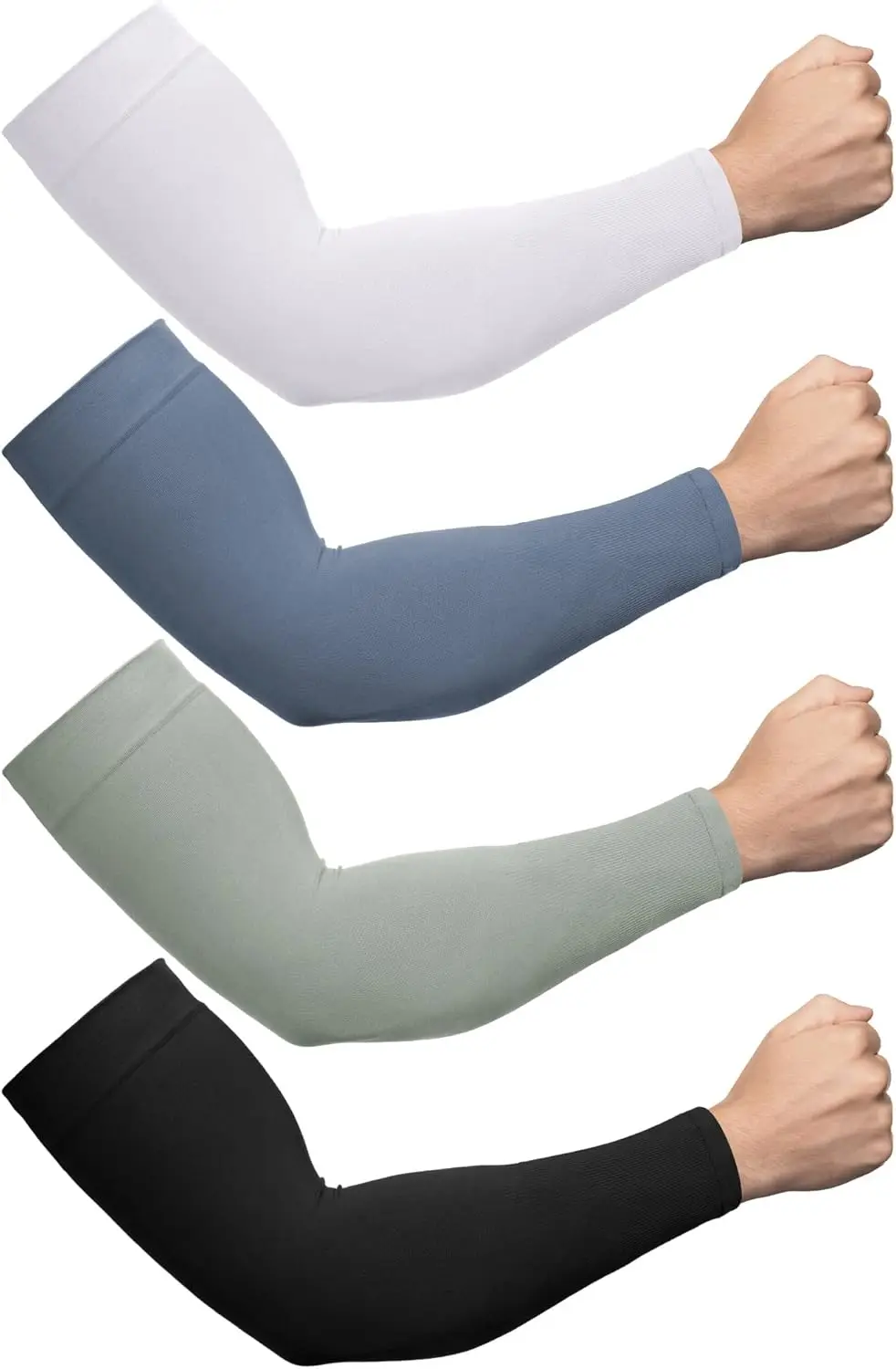 

4 Pairs Cooling Arm Sleeves for Men Women UPF 50+ UV Sun Protection Oversized Compression Sleeves