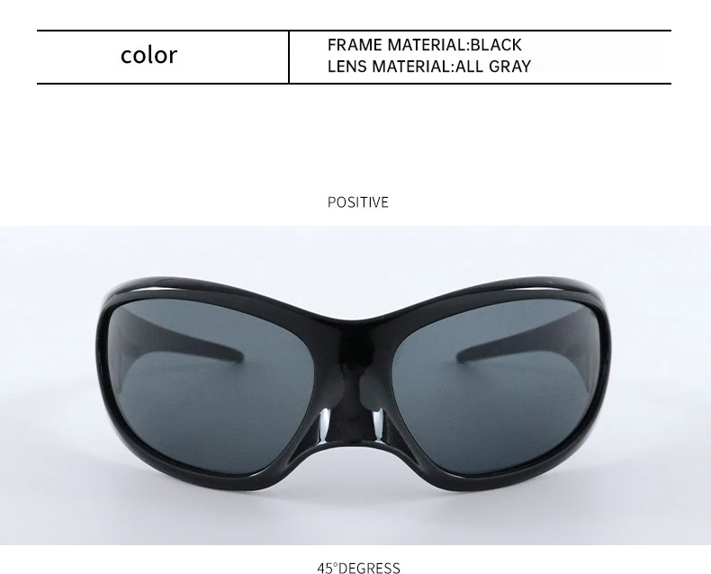 Übergroße Y2K-Punk-Sonnenbrille für Damen, 2026, Luxusmarke, Warp Around, Steampunk-Sonnenbrille für Damen, Shades, Vintage-Brillen, UV400 – Detail 8