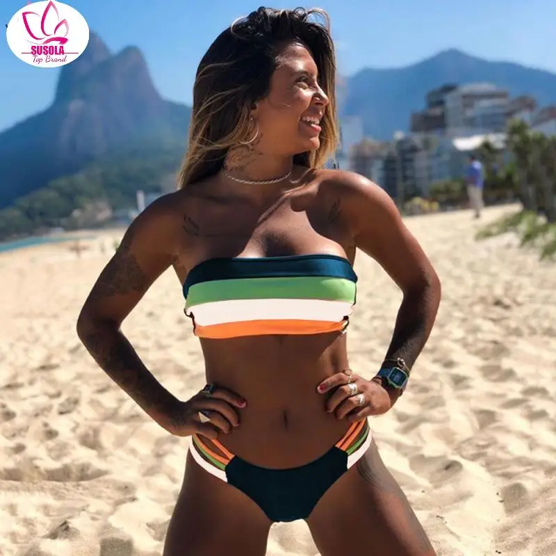 New Sexy Bikini Set Brazilian Bikini Lady Swimwear Women Bandeau Swimsuit Female Push Up Bathing Suit Summer Bathers Biquini y2k