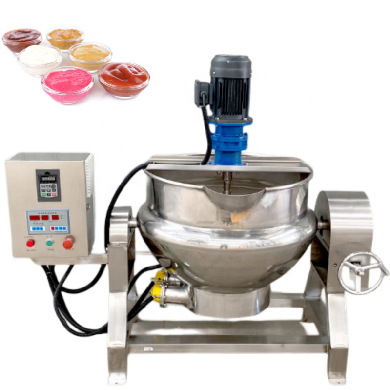 Industrial Electric Heated Cooking Mixer Machine For Peanut Candy Sugar Boiled pot Cooking Jacketed Kettle For Peanut Candy