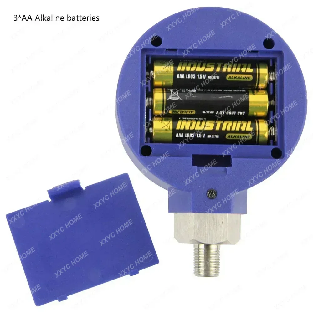 Elitech PG-30Pro Blue Digital Pressure Gauge Refrigeration HVAC for 87+ Refrigerants with Backlight -14.5-500 PSI 1/8'' NPT