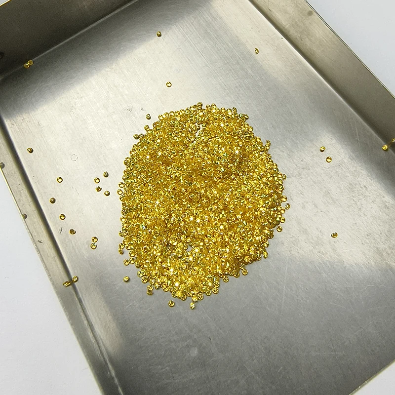 Moissanit-Stein, gelbe Farbe, runde Form, kleine Größen, 1,0–2,9 mm, Labor-Edelstein, Pass-Diamanttest für DIY-Schmuckherstellungsmaterialien – Detail 8