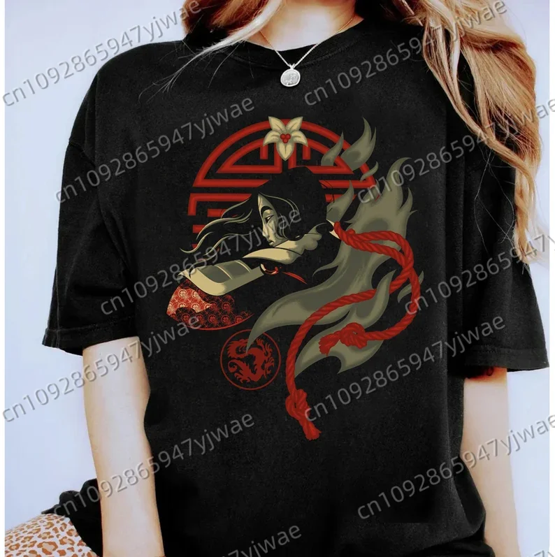 

Одинаковая рубашка для всей семьи Disney Mulan, женская и мужская футболка с короткими рукавами для семейного отдыха, топы