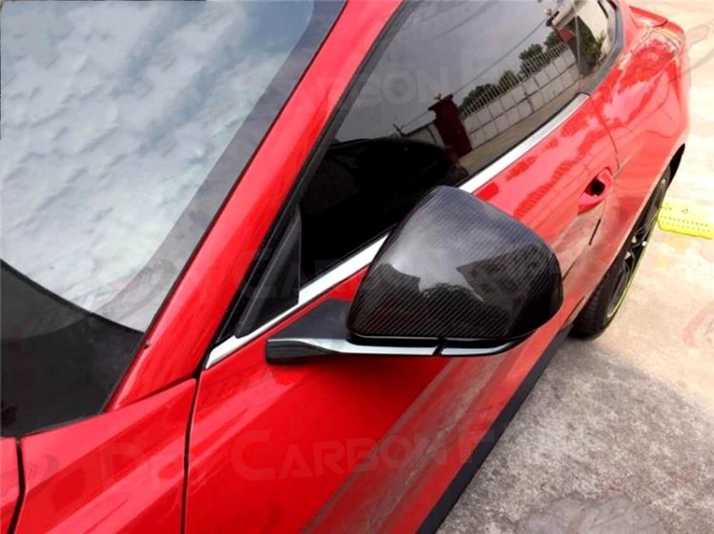 

For Ford Mustang US Model 2014-2017 Carbon Fiber RearView Side Mirrors Cover Caps Trims Add On Style