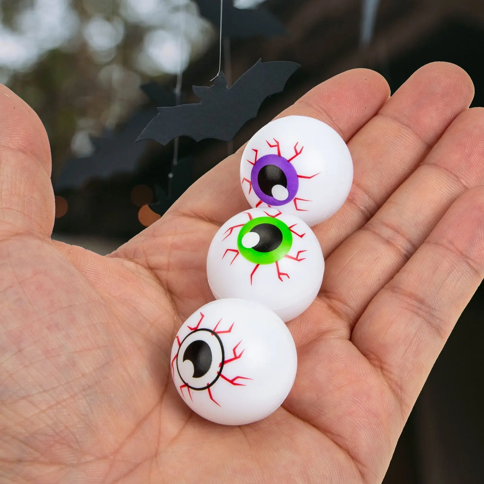36 個のプラスチック弾む目玉眼球カラフルな弾むプラスチック怖いパーティーの装飾お化け屋敷のテーマのおもちゃ