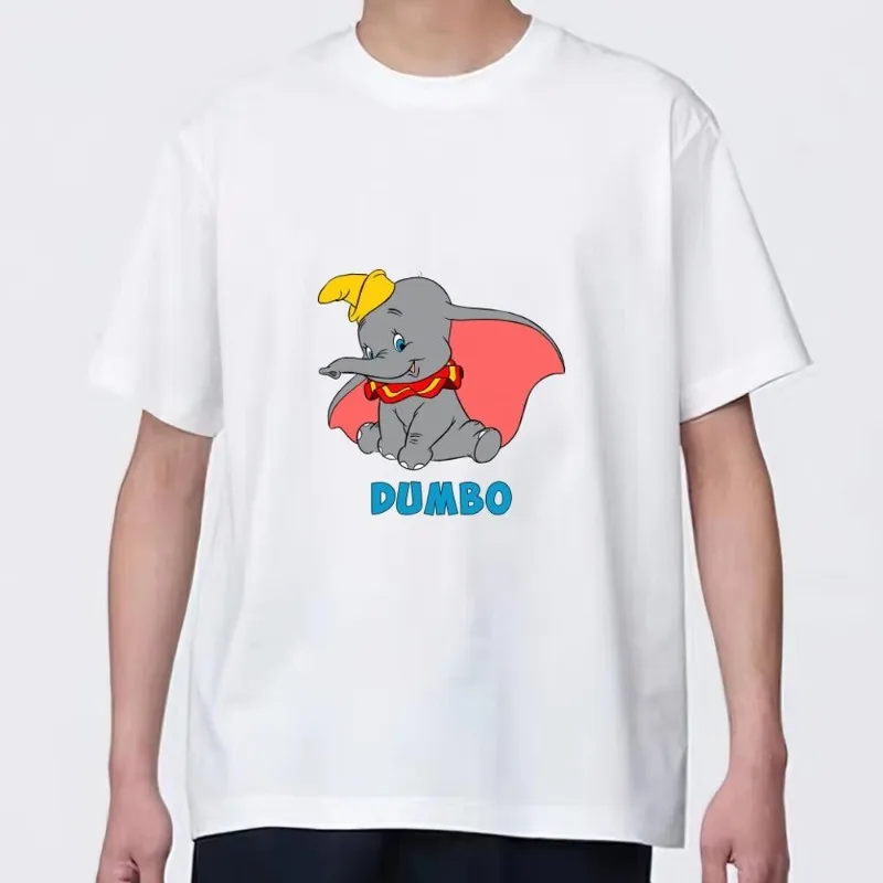 MINISO Disney Dumbo T Shirt Women Couple Combination Clothes Short Sleeve Collar Fashion Man Cotton