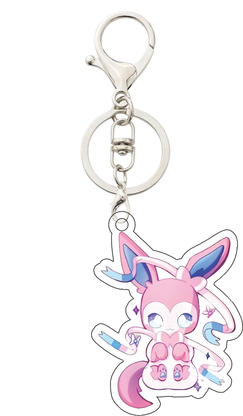 Eeveelution Acrylic Keychain Set - Glaceon Flareon Vaporeon Sylveon Umbreon Espeon Jolteon Leafeon Mobile Phone Bag Pendant Anim