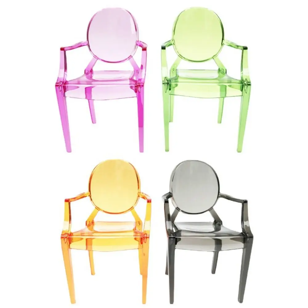 Silla de ocio para casa de muñecas a escala 1/6, muebles en miniatura de plástico Multicolor, accesorios para fotos, accesorios para muñecas, Mini silla con respaldo