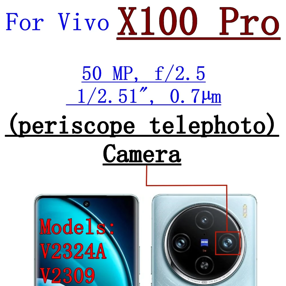Front Rear Camera Module For Vivo X100 Pro X100Pro Backside View