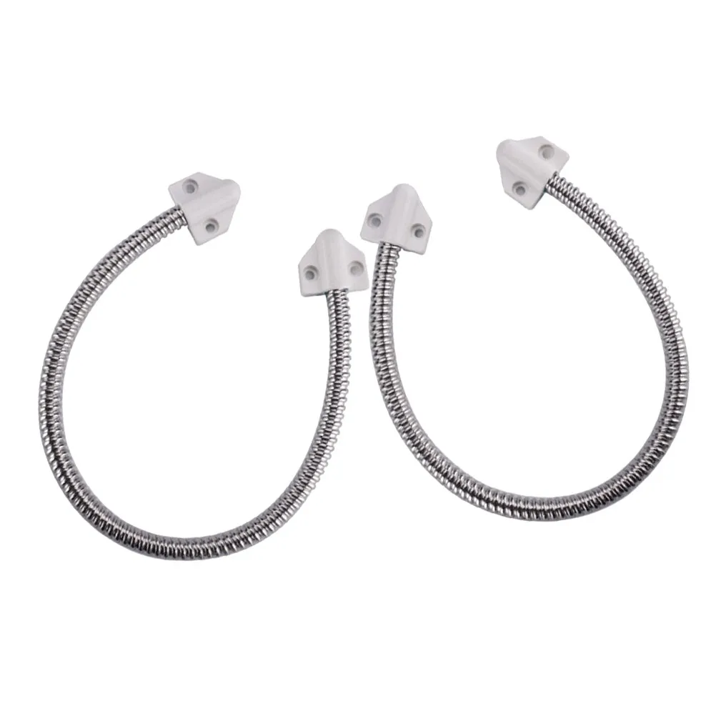 2Pcs Door Loop Wire Protector Stainless Steel Flexible Gooseneck Cable Sleeve Access Control System Exposed Mount End Cap