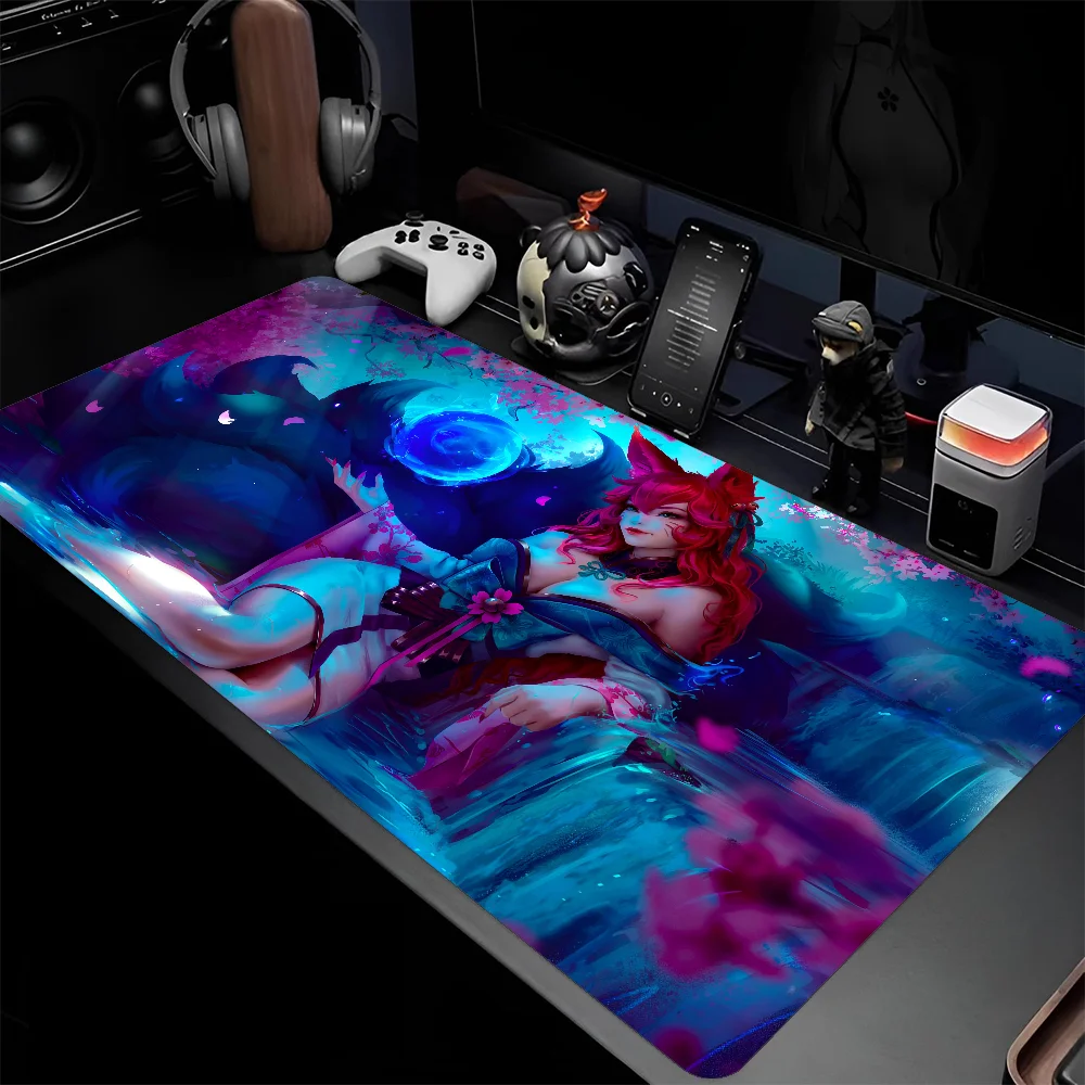 LOL KDA Ahri Akali Kaisa Seraphine Mousepad Large Gaming Mouse Pad LockEdge Thickened Computer Keyboard Table Desk Mat