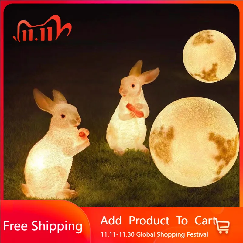 

Street Modern Outdoor Light Luxury Display Designer Creative Xenomorph Unique Lighting Rabbit Lampa Ogrodowa Outdoor Decoration