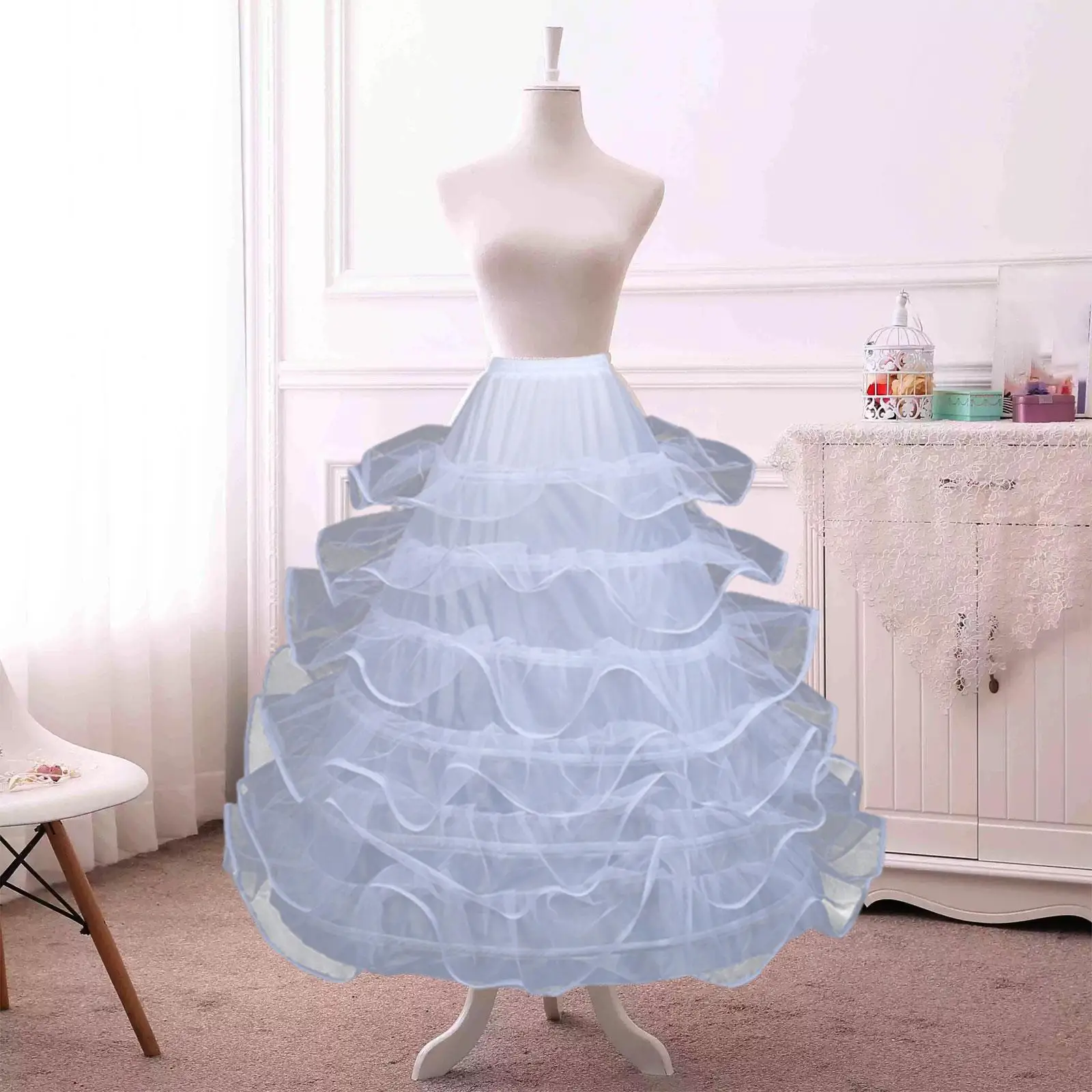 

Юбка-кольцо Нижняя юбка Регулируемый викторианский кринолин для свадьбы Лолита