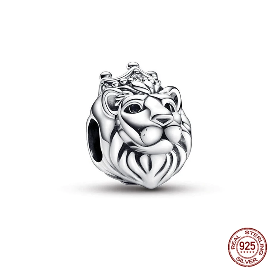 Abalorio de plata de ley 925 para pulsera Pandora, abalorio colgante de zorro, erizo, elefante, León, Tigre, compatible con Pulsera Original, joyería de moda