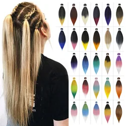 Extensiones de cabello trenzado ombré, cabello sintético para trenzar, juego de agua caliente fácil, cabello trenzado Jumbo preestirado, 20/26 pulgadas, azul y rosa