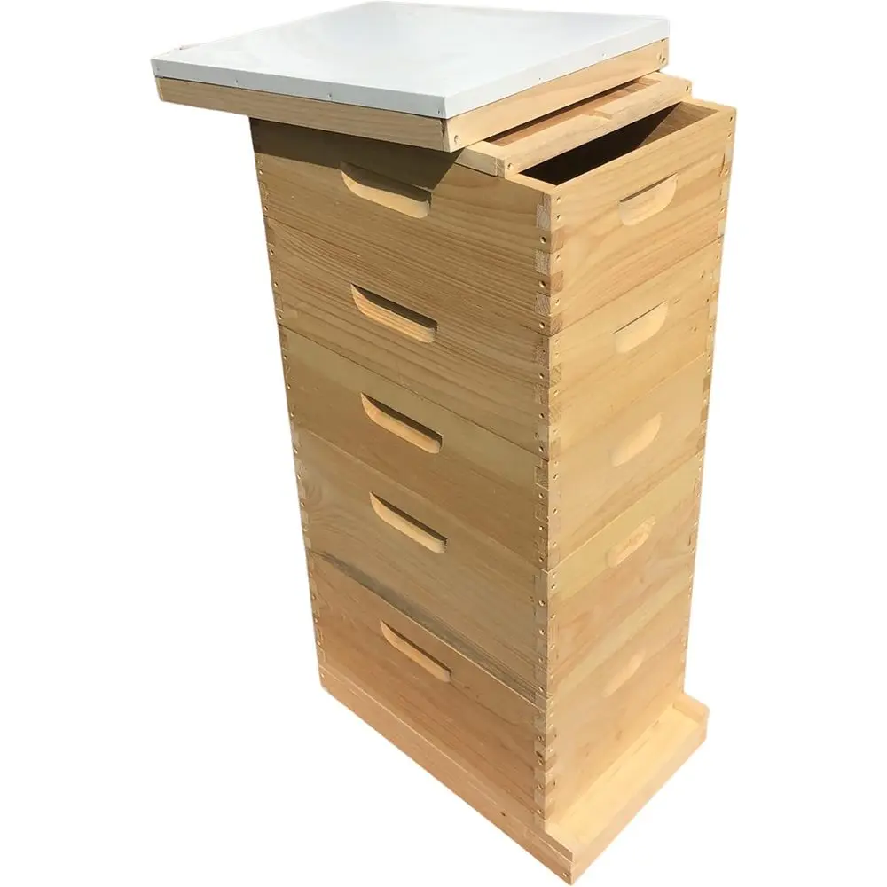 

Frame Bee Hive 2 Deep & 3 Medium Beekeeping Beehive Body Only (Un-Assembled) Langstroth (Screen Bottom)