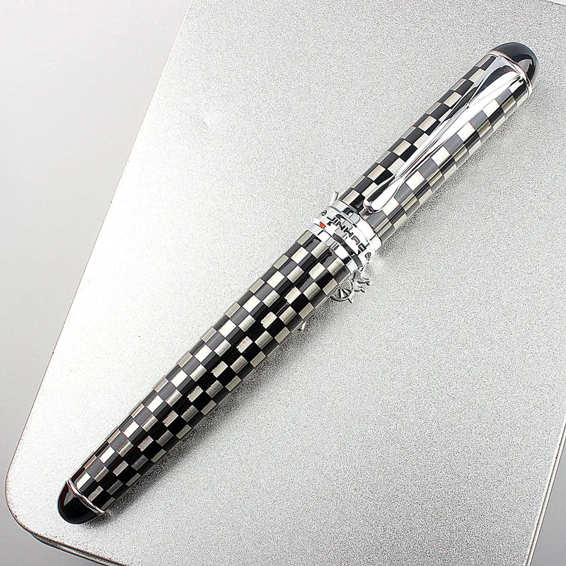 JINHAO 750 Pen Business Writing Supplies Grey 0.7 mm Nib gel Pen Chess boad roller ball pen luxury Writing ink black Refill