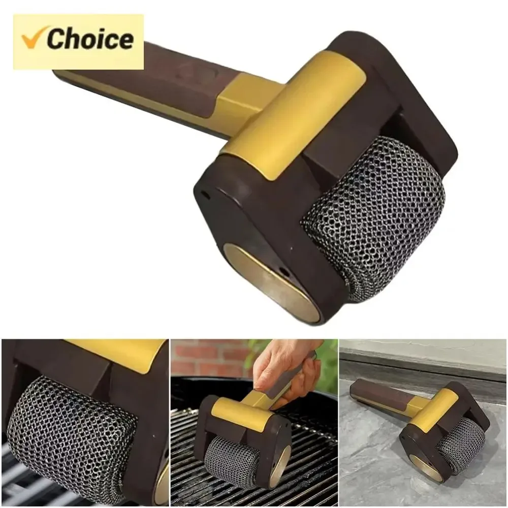 Rechargeable Electric Stainless Steel Roller Grill Cleaner Brush - Barbecue Cleaning Scrub Brush for Grills Kitchen Tools