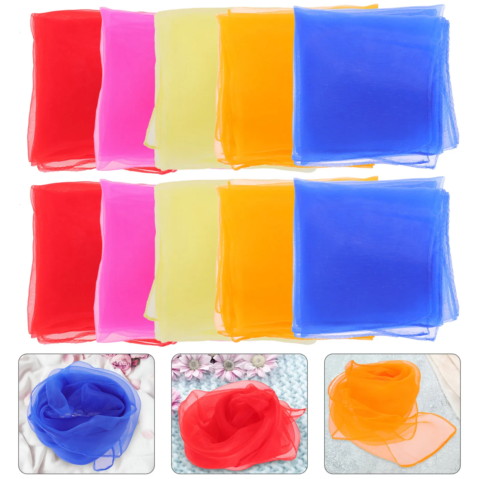 

Candy Colored Gauze Scarf Colorful Juggling Scarves Movement for Small Play