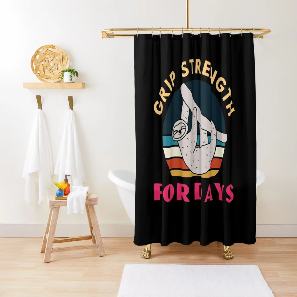 

Grip Strength For Days. Sloth. Funny Climbing Shower Curtain Shower Set Set For Bathroom Anime Shower Curtain