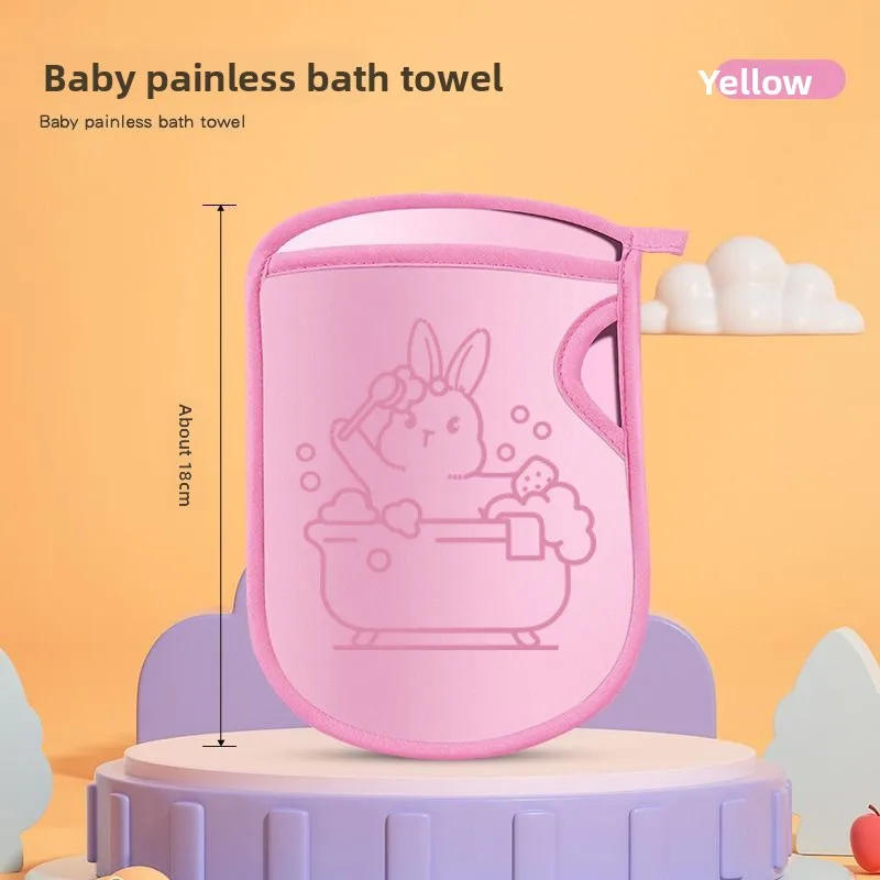 2 PCS New Cute Rabbit Children's Bath Scrub Towel, Gentle on Baby's Skin, Enlarged and Thickened Mud Scrub Bath Towel