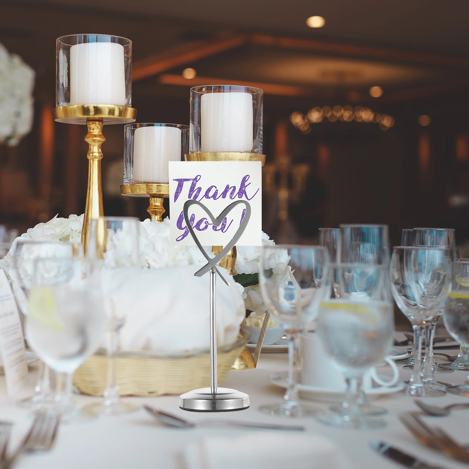 

Heart Shape Table Card Holder Clip Stand For Wedding Party Banquet Events Rustic Decorations Table Number Display Memo