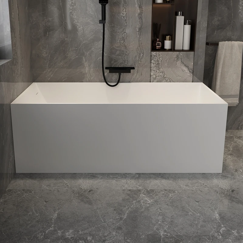 *a* Factory Sale Rectangle Bathtub Solid Surface Bathtub Freestanding Bathtub Indoor Bathroom Soaking Tub Eco-Friendly Durable