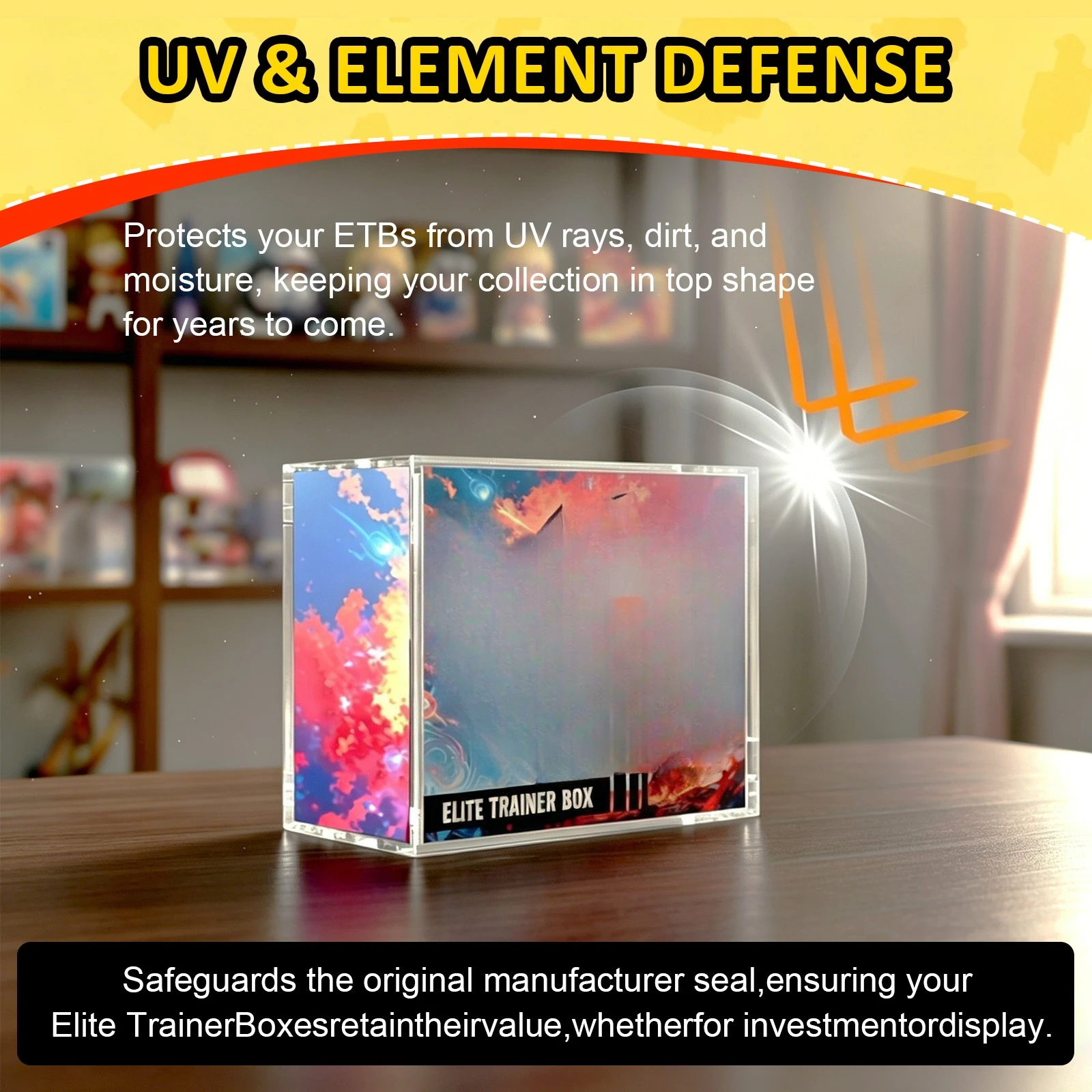 99% UV Protection Magnetic Modern Acrylic Case Display for English Pokémon Booster Pack Box Clear and Stylish Storage Solution - view 6