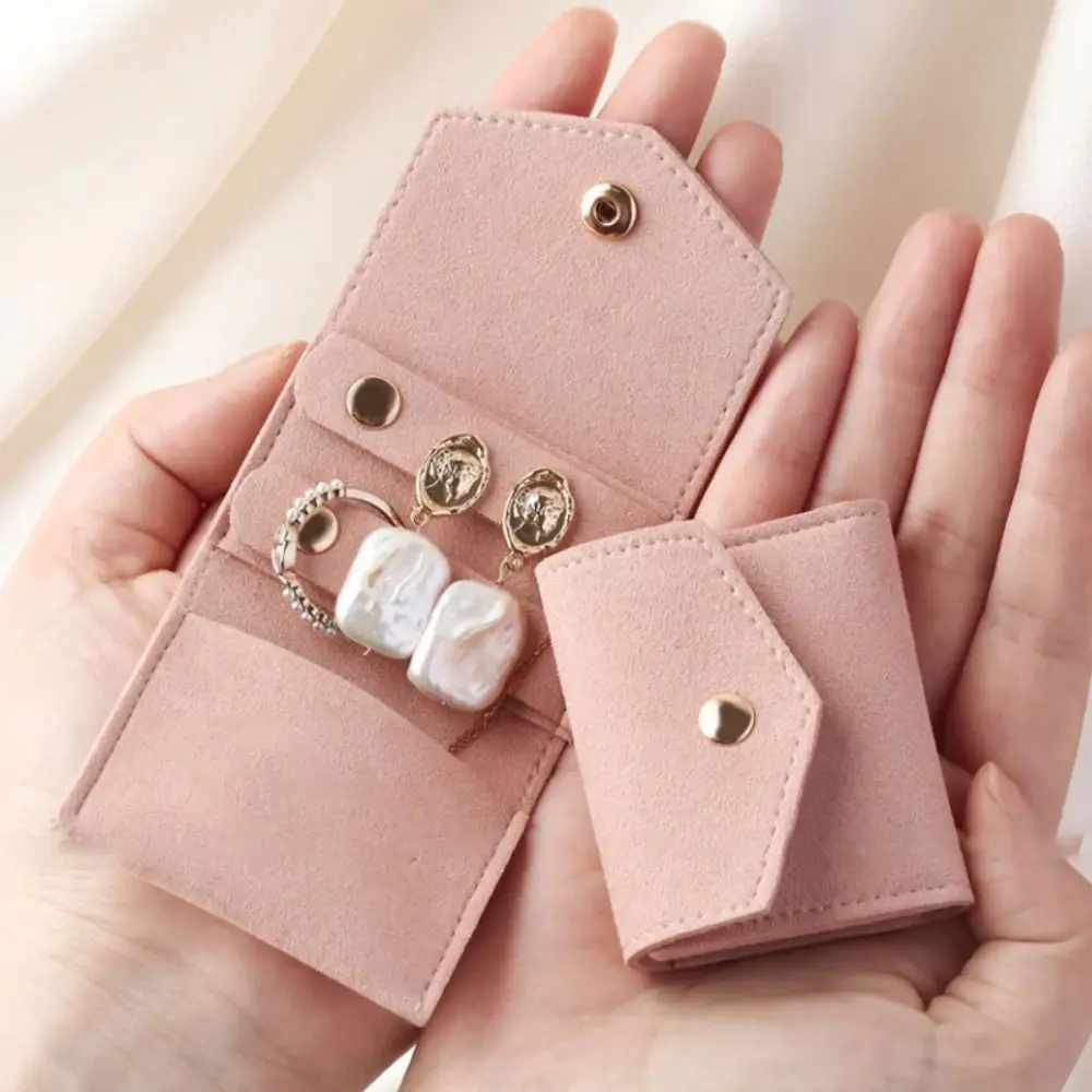 Solid Color Velvet Jewelry Display Bag Portable Container Necklace Ring Bag Jewelry Display Jewelry Case Earring Organizer