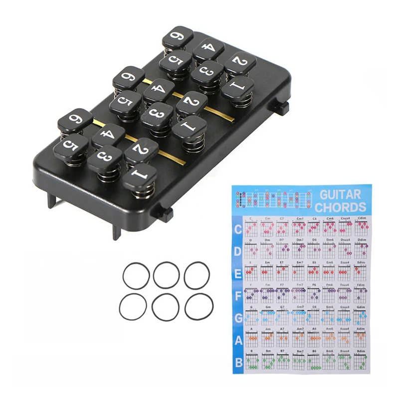 

B48B-Guitar Training Aids Kit Guitar Chord Assisted Learning Tool 18 Buttons One Click Guitar Chord For Guitarists Beginner