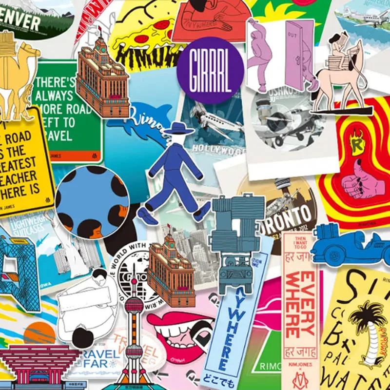 

38 шт. городской туризм ретро водостойкий чемодан Pegatinas художественная эстетика виниловая наклейка автомобильные наклейки для ноутбука, ноутбука, гитары